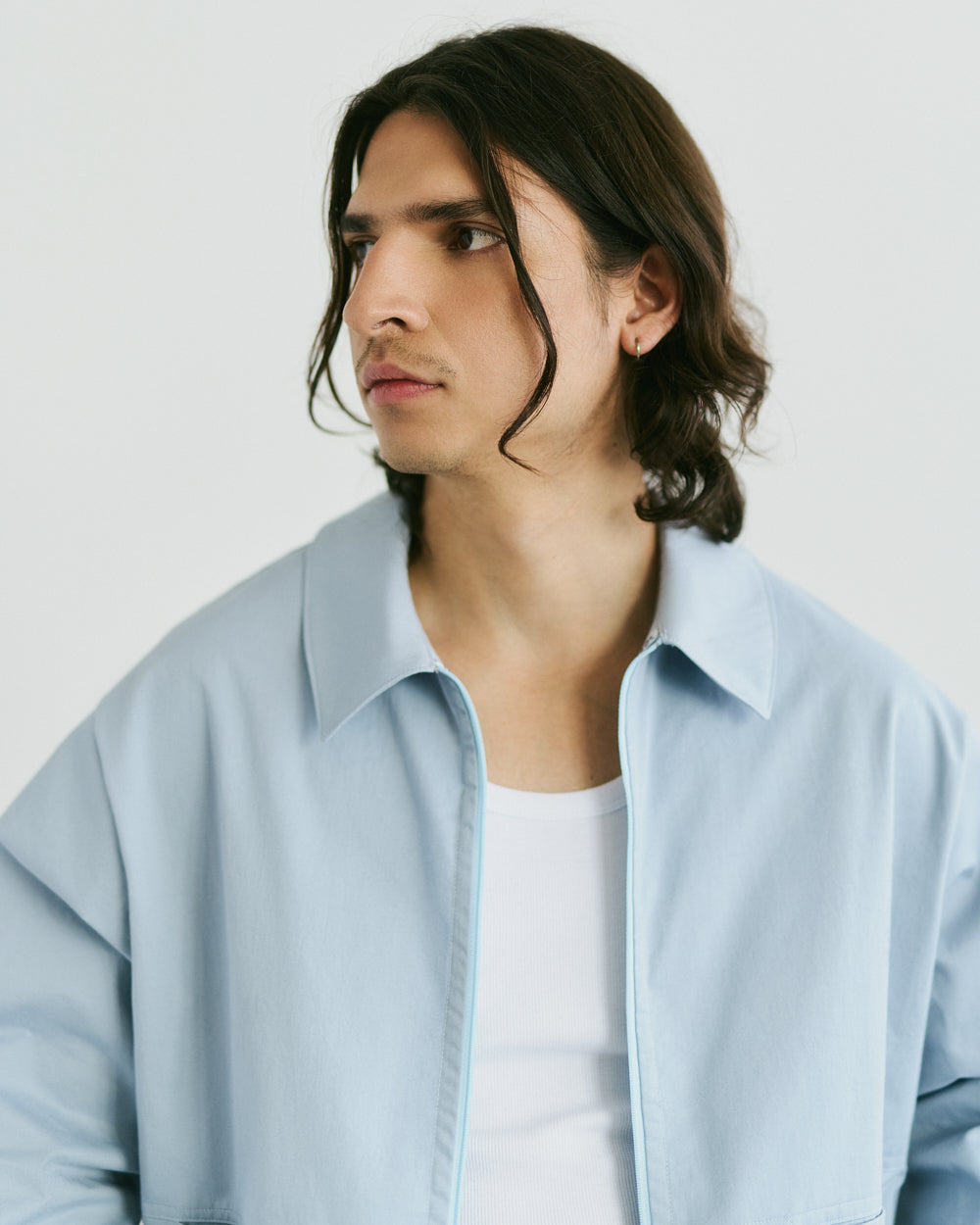 Chemize à zip Claire — Bleu poudre