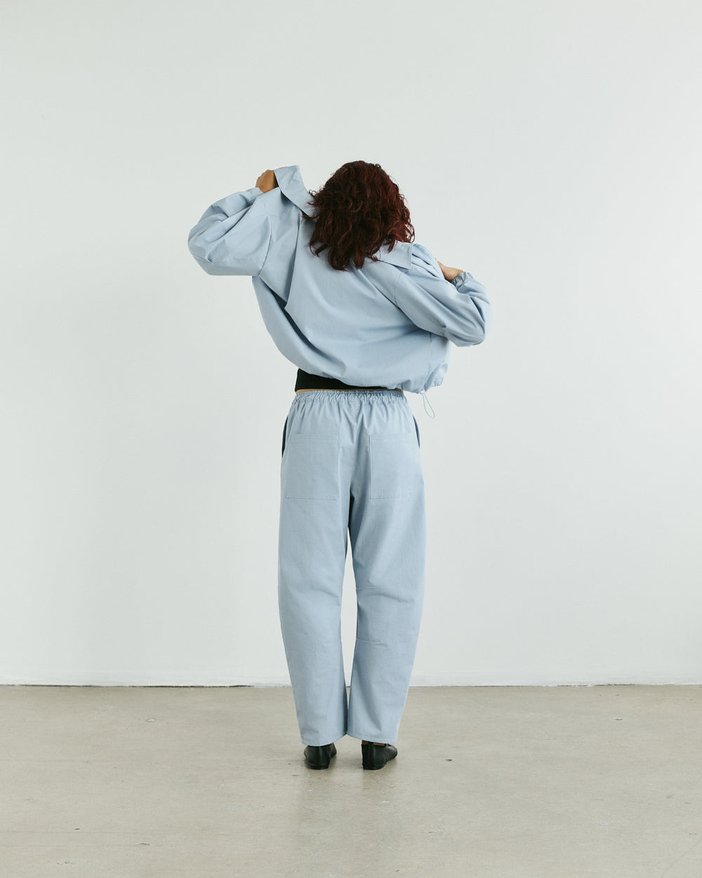 Claire Zip Up Shirt — Powder Blue