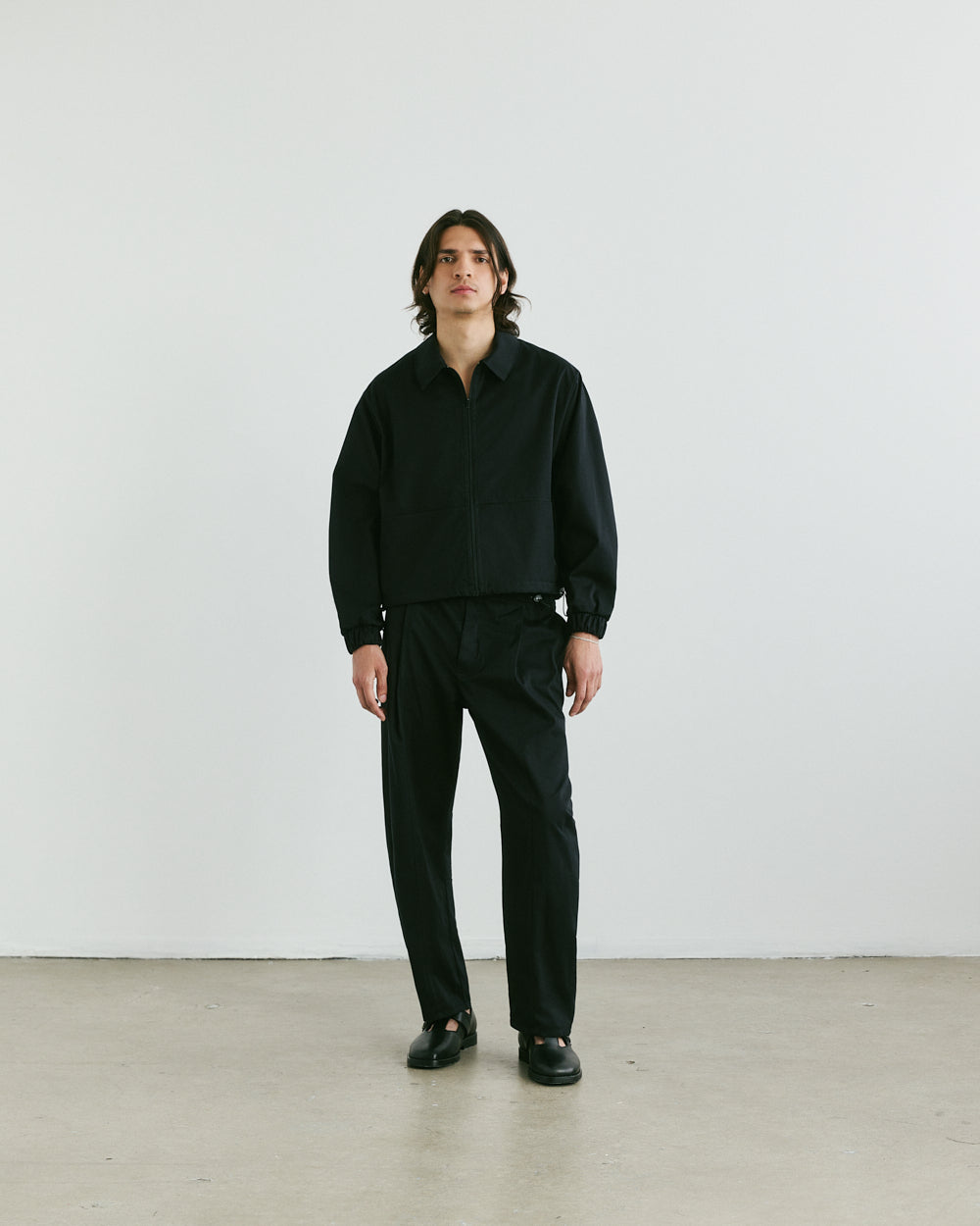 Claire Zip Up Shirt — Black
