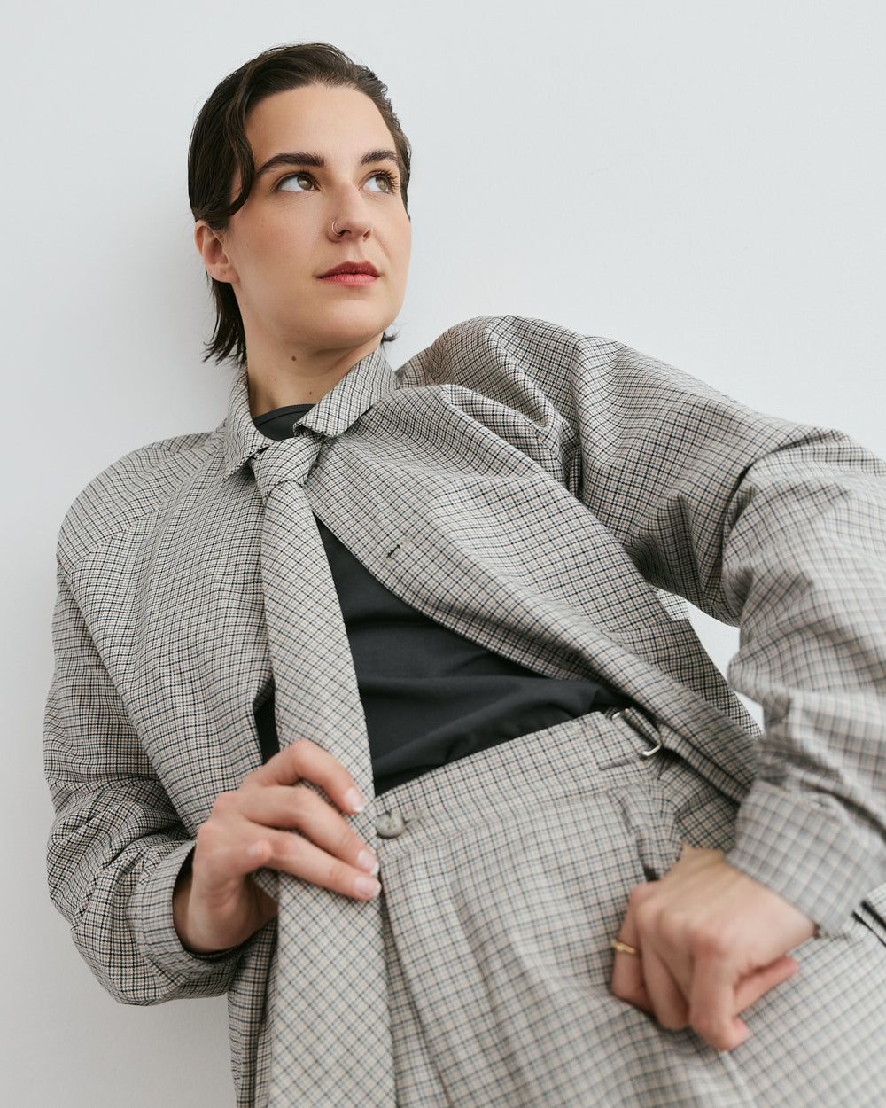 TIE VASTO HOUNDSTOOTH unisex genderless clothing montreal veri