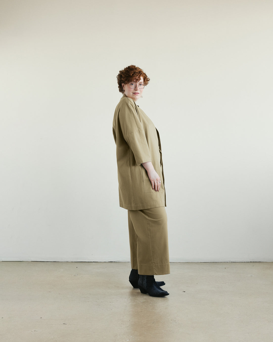 KIMONO VEST SAND SAMIRA unisex genderless clothing montreal veri