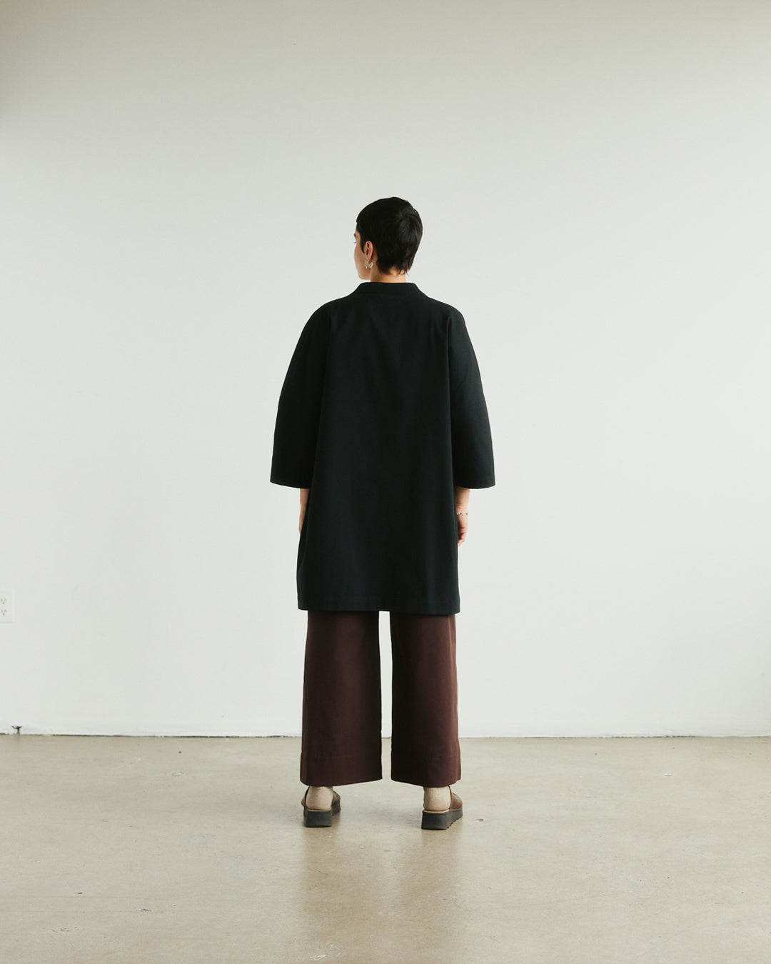 KIMONO VEST BLACK SAMIRA unisex genderless clothing montreal veri