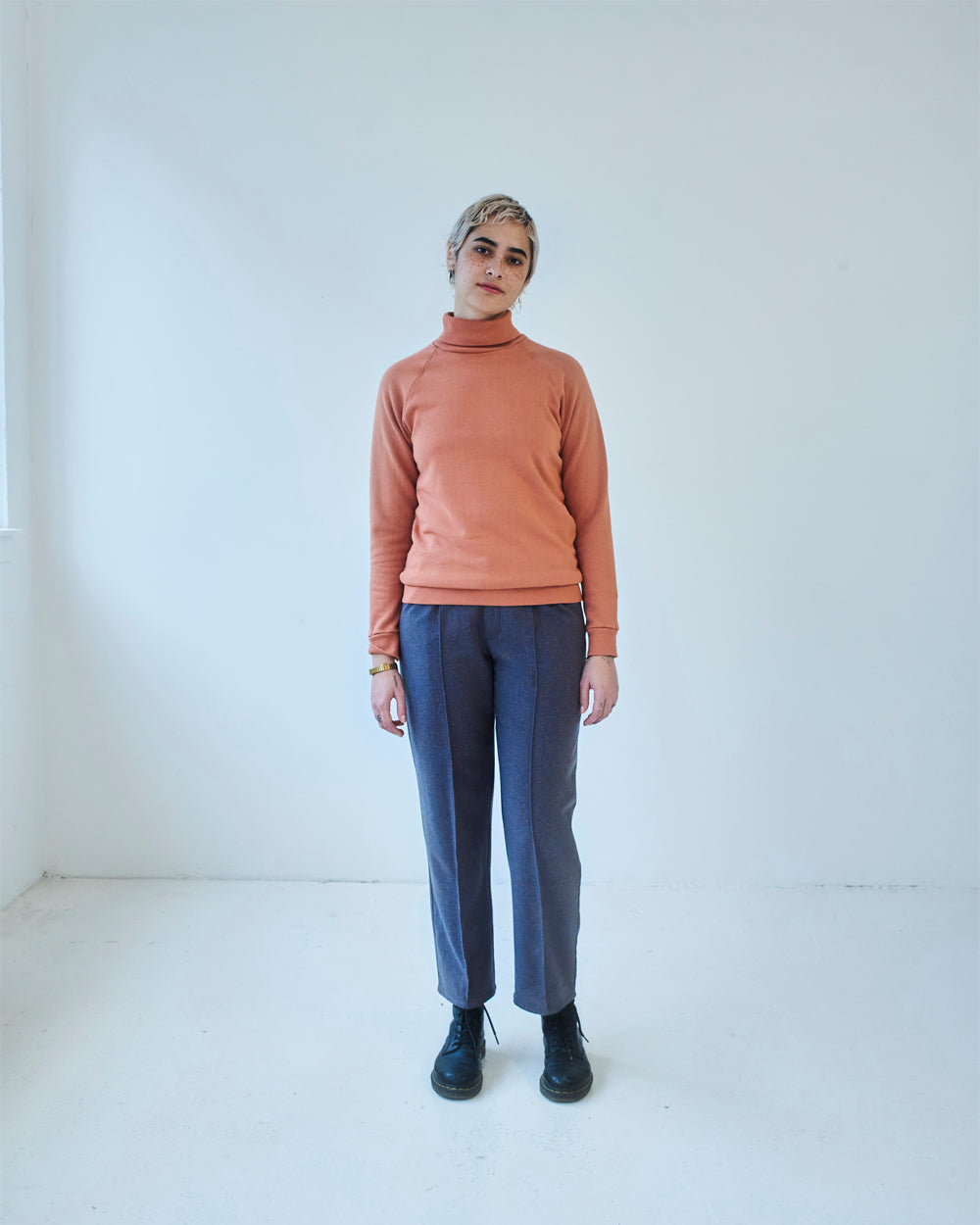 turtleneck terracotta unisex genderless alba veri montreal clothing