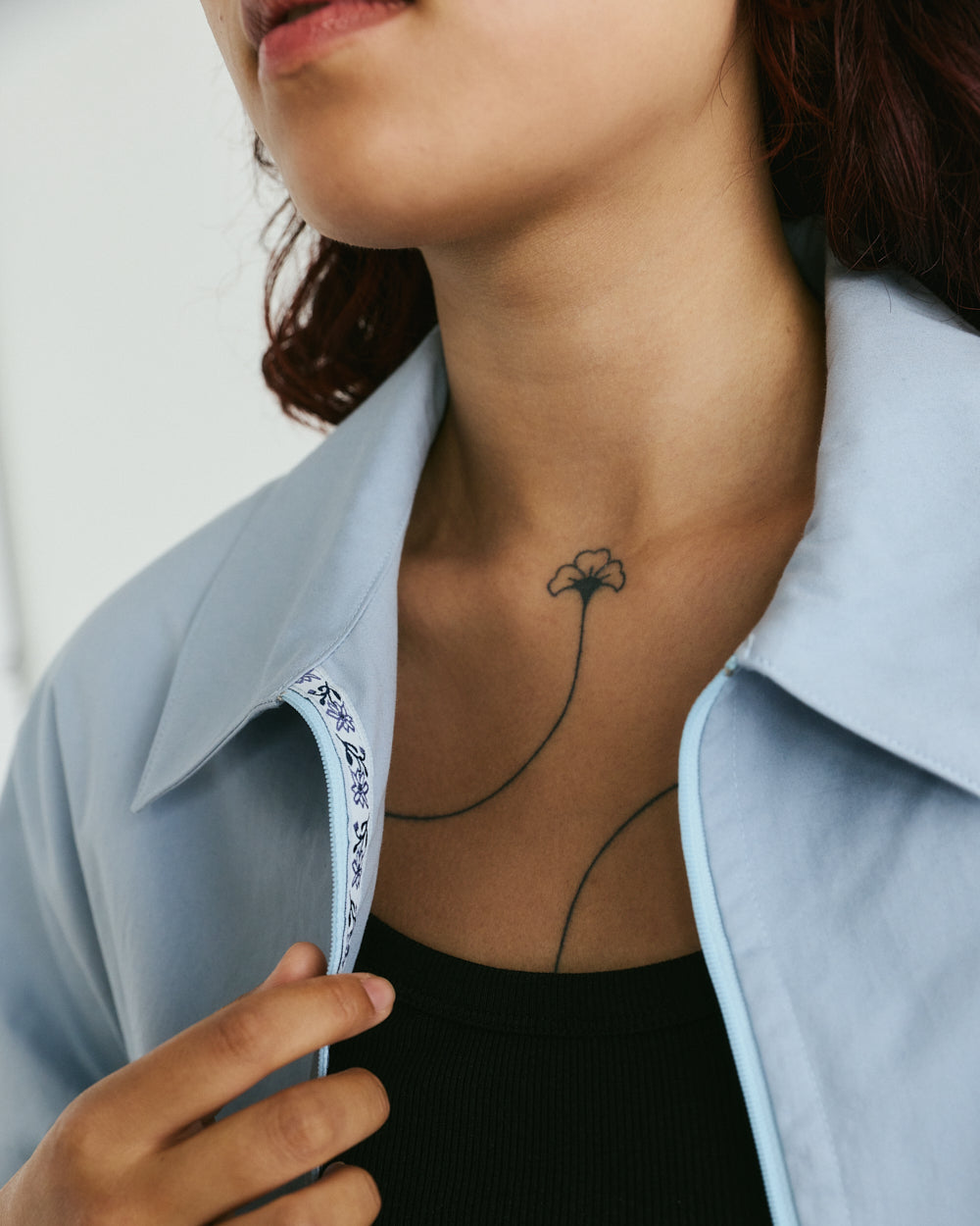 Chemize à zip Claire — Bleu poudre