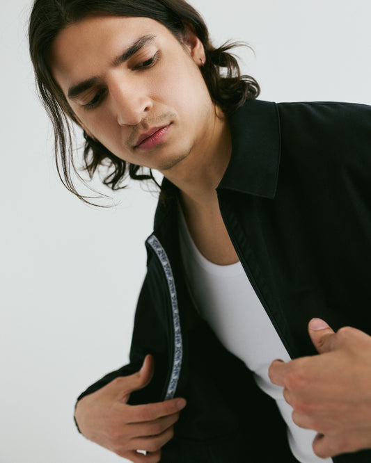 Claire Zip Up Shirt — Black