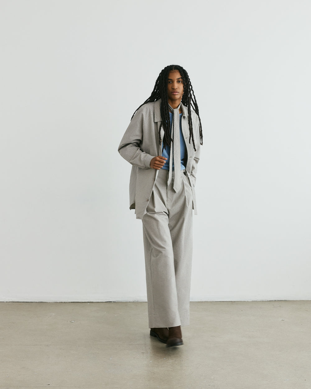 SHIRT HOUNDSTOOTH OVERSHIRT JUDE unisex genderless clothing montreal veri