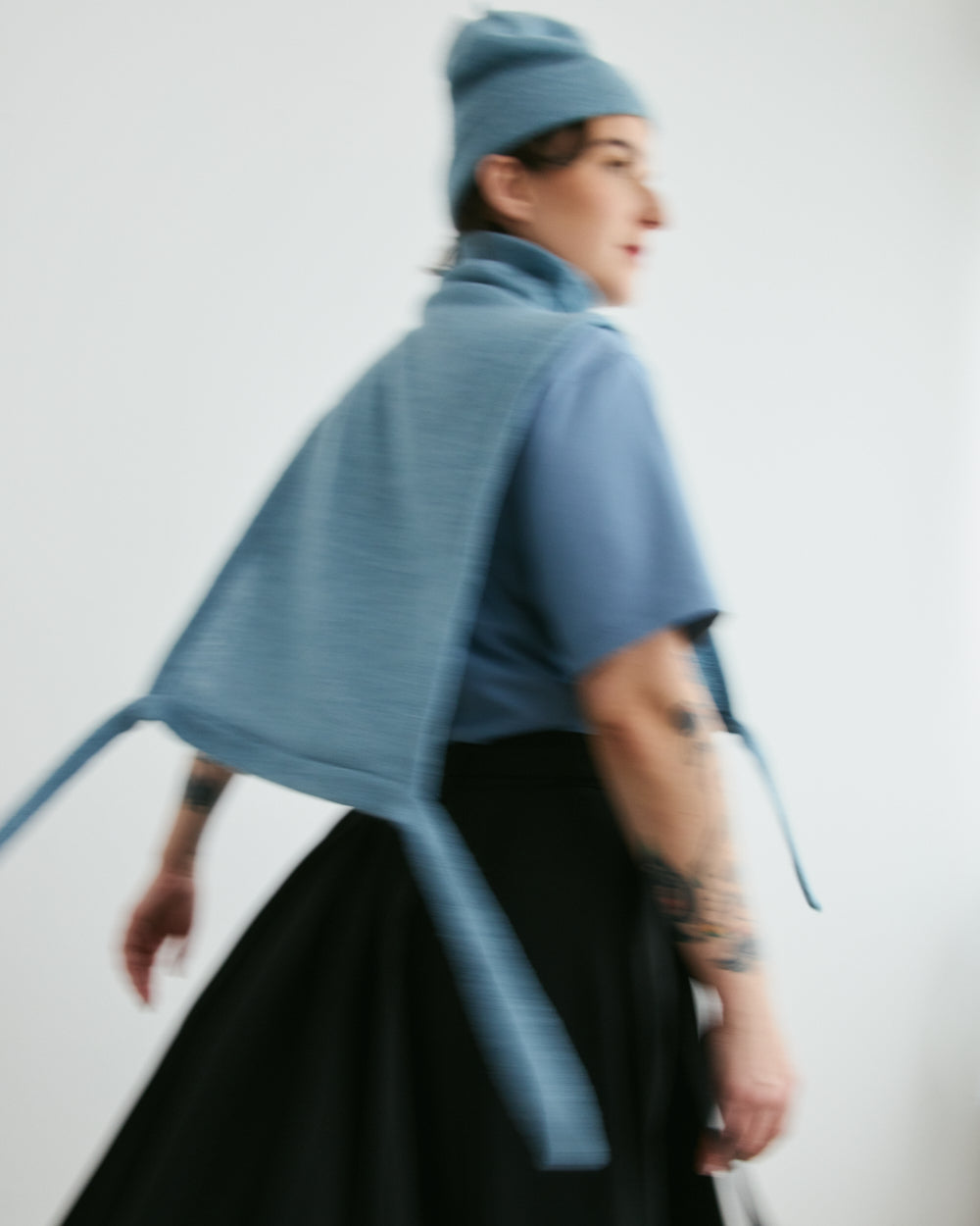 NECKWARMER WASHED BLUE LAGO unisex genderless clothing montreal veri