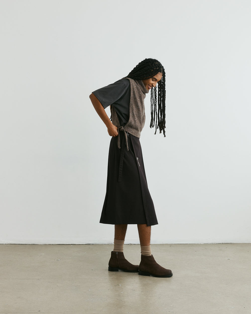 SKIRT brown PIA unisex genderless clothing montreal veri