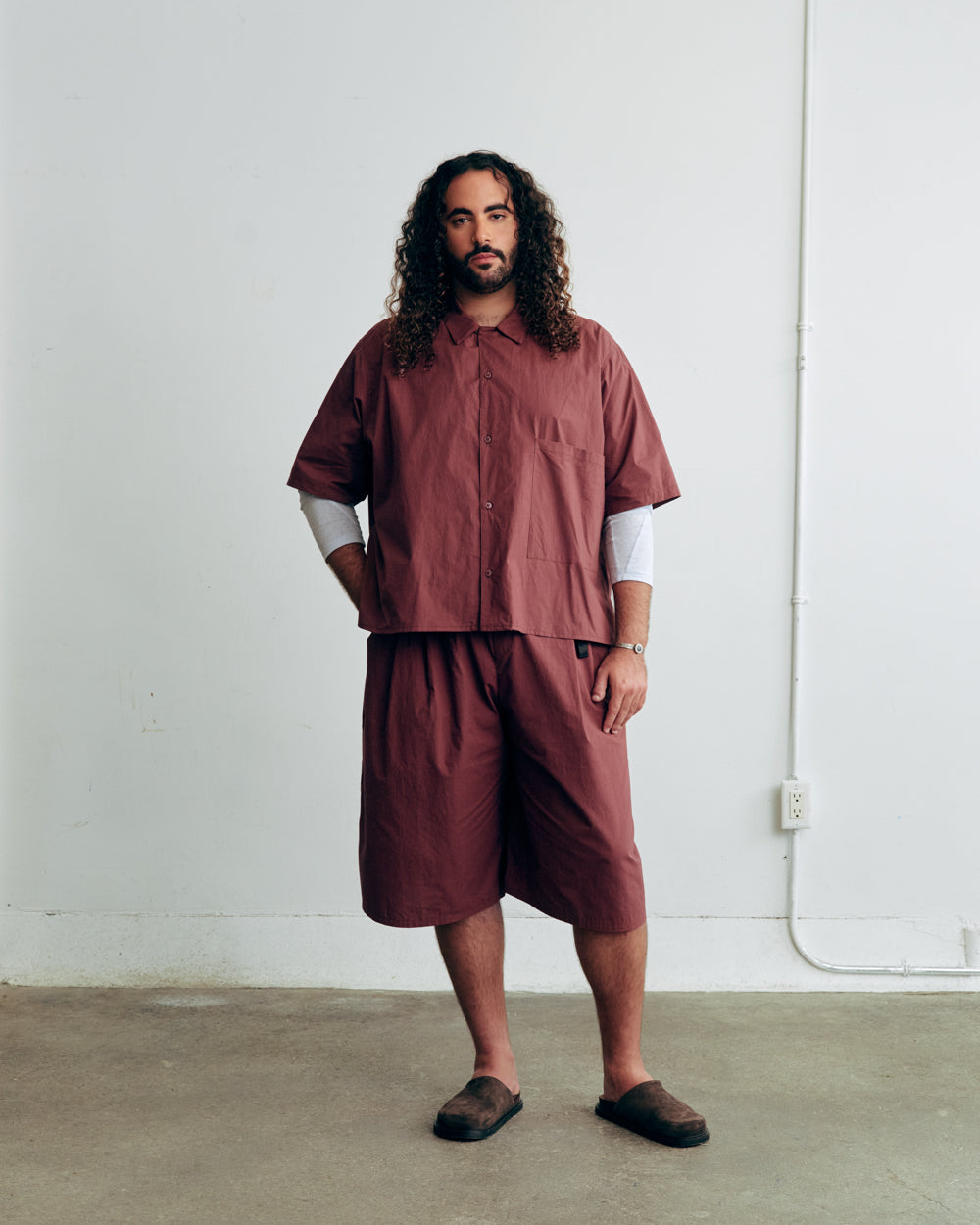 SHIRT MARSALA PLUM ENZO unisex genderless clothing montreal veri
