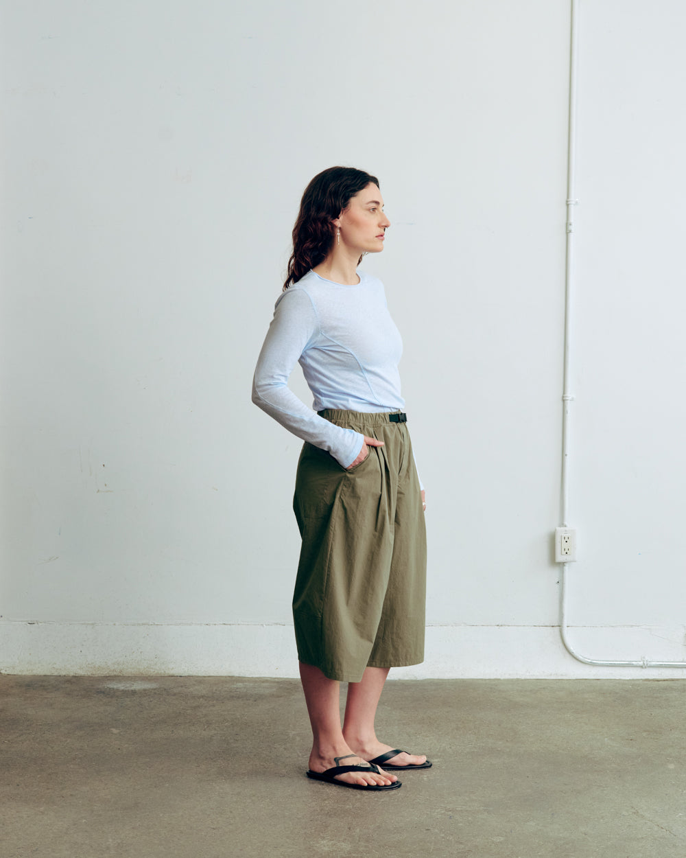 CULOTTE BERMUDAS olive NICO unisex genderless clothing montreal veri