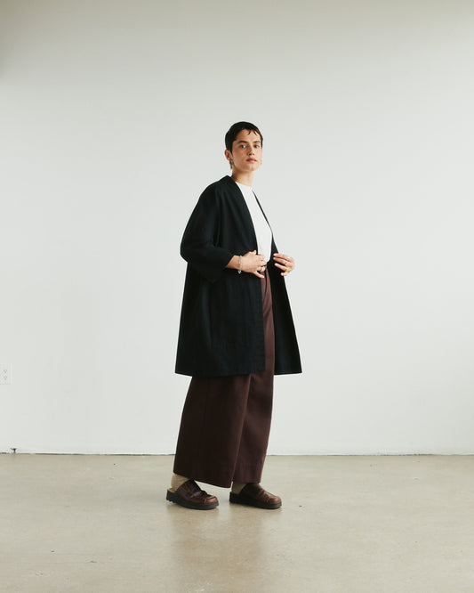 KIMONO VEST BLACK SAMIRA unisex genderless clothing montreal veri